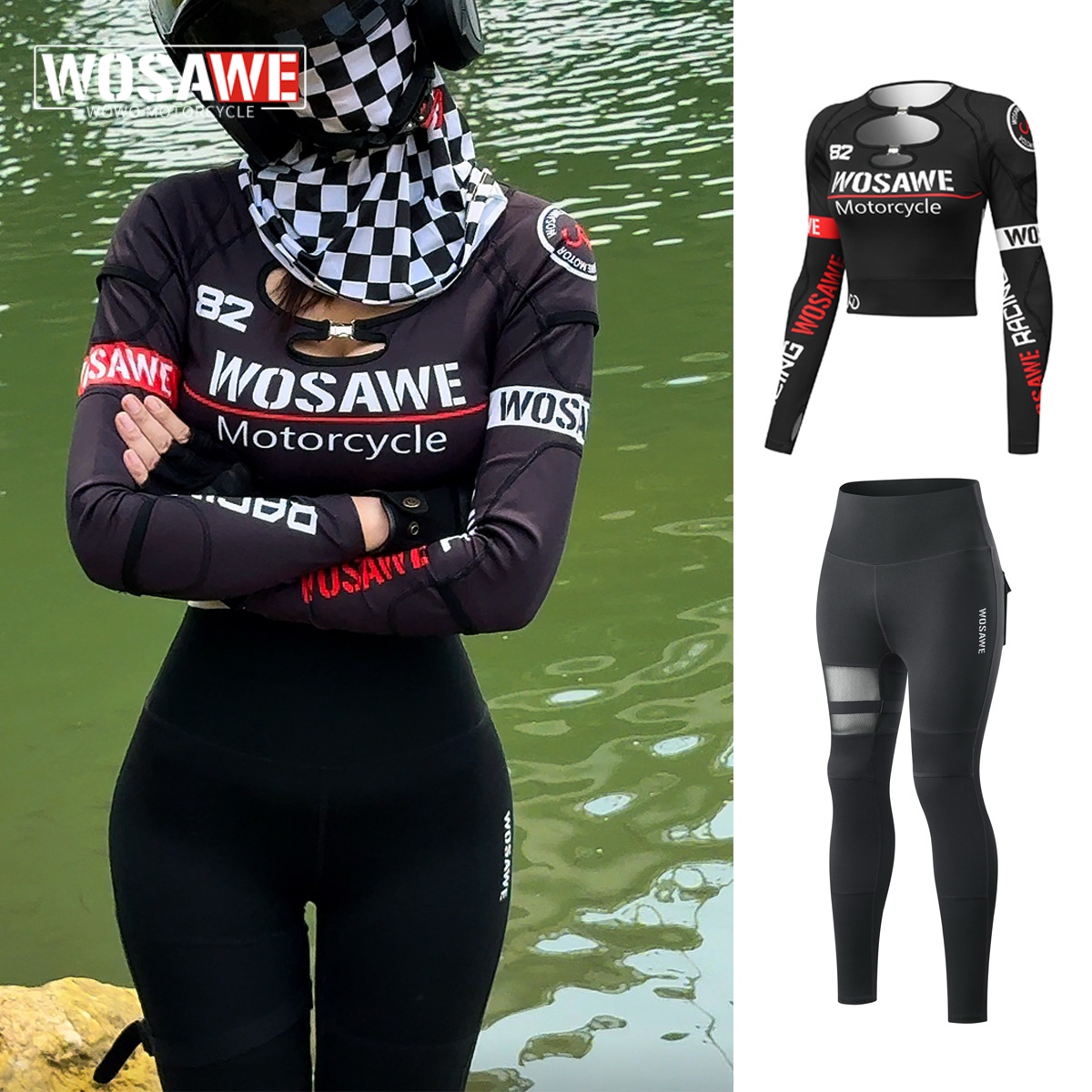 Motorcycle Gear Jacket And Pants - WOSAWE 여름 여성 슬림 오토바이 자켓