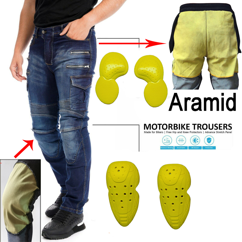 Motorcycle Gear Blue - 오토바이용 바지, 검정색, 남성용, 지퍼형 보호
