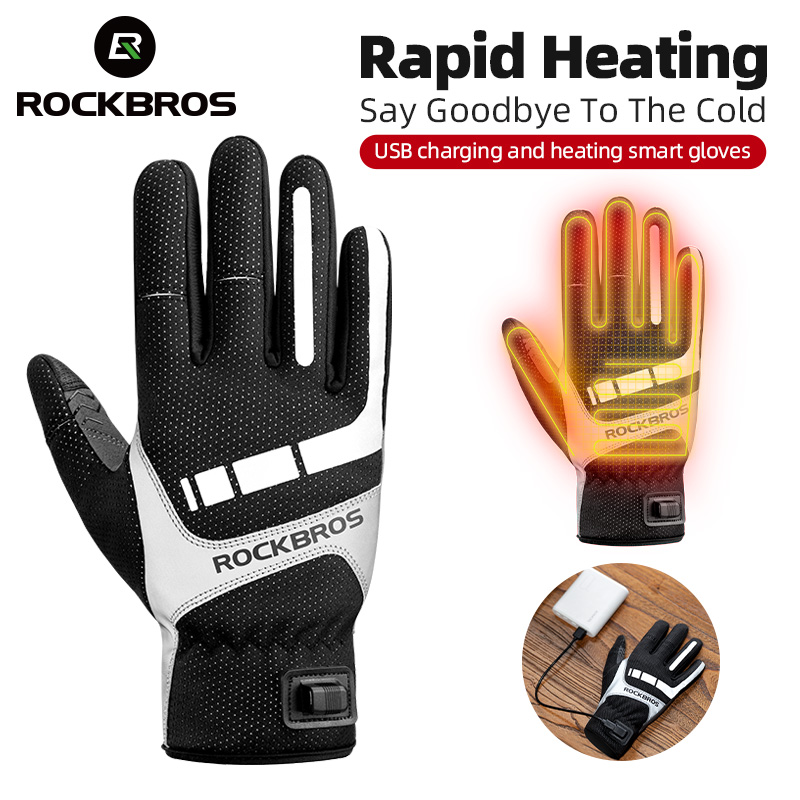 Motorcycle Gear Gloves - ROCKBROS 가열 겨울 장갑 사이클링 장갑