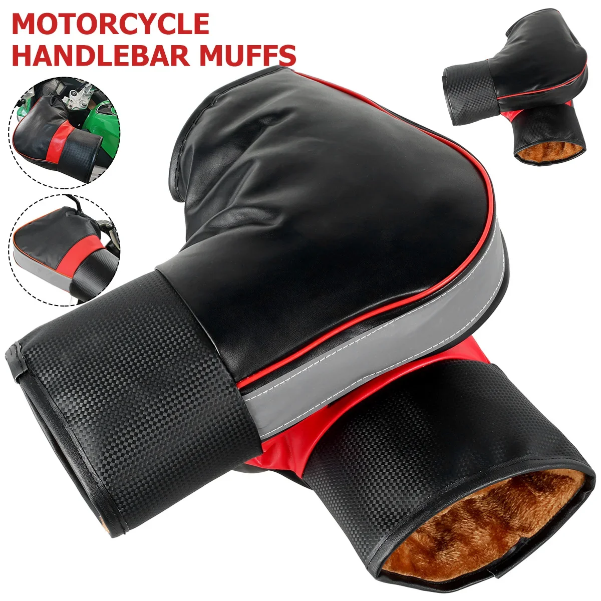 1 쌍 오토바이 핸들 바 커버 겨울 배터리 자전거 앞  - Motorcycle Gear Gloves 리뷰 및 가격