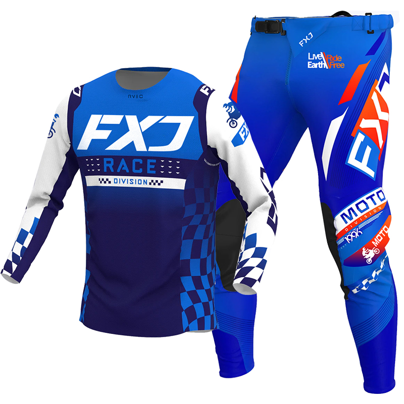 2025 FXJ 모토크로스 저지 및 팬츠 MTB MX  - Motorcycle Gear Blue 리뷰 및 가격