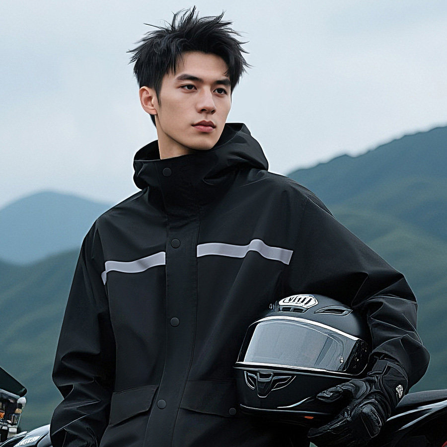 반사 스트립 방수 분리형 레인슈트 후드 레인코트 자켓  - Motorcycle Gear Jacket And Pants 리뷰 및 가격